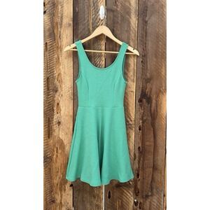 Lush Woman XS Ribbed Sea Foam Green Mini Sundress Barbie Rave Festival Sexy Soft